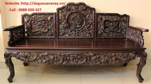 Trường kỷ Trúc Nho - đục chạm kinh điển
