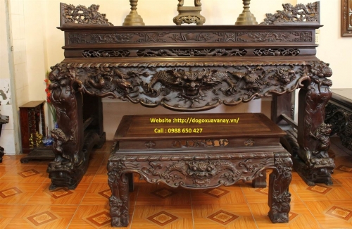Bàn Thờ Chạm Tứ Linh - Nét Chạm Nghệ Nhân .