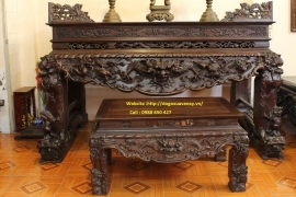 Bàn Thờ Chạm Tứ Linh - Nét Chạm Nghệ Nhân .