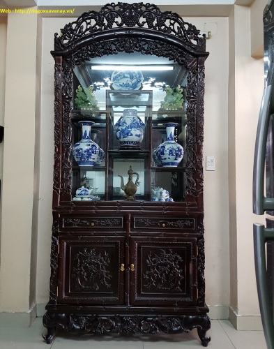 Tủ Bày đồ gỗ gụ mật - Trúc Cài Nho .