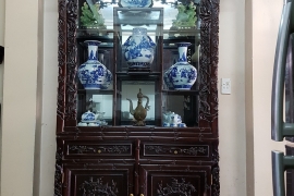 Tủ Bày đồ gỗ gụ mật - Trúc Cài Nho .