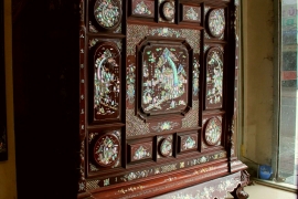 Tủ thờ gỗ cẩm lai - Cẩn Ốc Nhị Thập Tứ Hiếu 