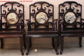 Bộ bàn ghế gỗ Trắc - Móc Tàu 8 món . ( đã giao lưu )