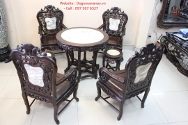 Bộ Bàn ghế Trúc Kép  Gỗ Gụ Mật - Giao lưu giá rẻ 