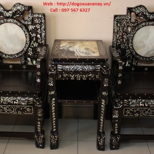 Bộ Ghế Vách Tàu Cẩn Ốc Xà Cừ 7 Món . 
