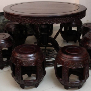 Bộ Bàn Ghế Gỗ Trắc - Đôn Trống