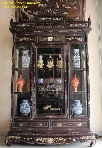 Tủ Miền Tây Bày Đồ Gốm Sứ - 3 Buồng Đẳng Cấp .