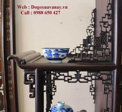 Tủ  Ngũ Phúc Bày đồ Gốm Sứ - Tượng