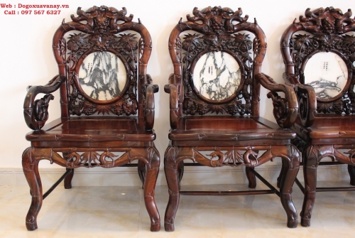Bộ Trúc Kép Gỗ Trắc - Đục Chạm Kênh Bong - Kinh Điển .