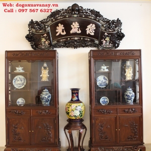 Đôi Tủ Bày Đồ Gỗ Gụ Ta Quảng Bình - Đục chạm rất đẹp