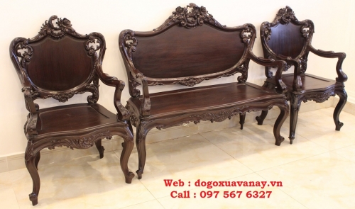 Bộ ghế Luois gỗ gụ mật - Dáng cực chuẩn .