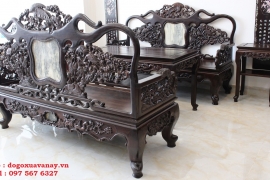 Bộ Trường Gỗ Gụ Mật Vân Đẹp - Chạm Tích Tùng Hạc