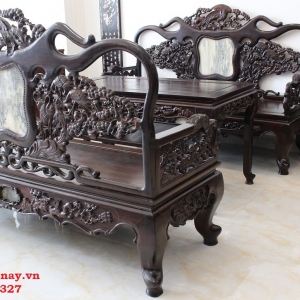 Bộ Trường Gỗ Gụ Mật Vân Đẹp - Chạm Tích Tùng Hạc