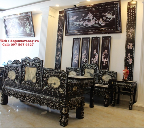 Bộ Trường Kỷ Tam Sơn Đầu Lân Chân Cá Cẩn Ốc - 2017