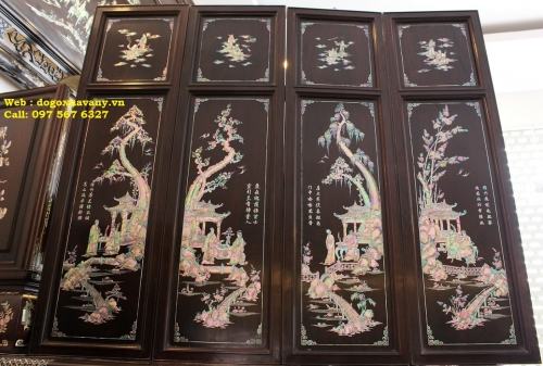 Bộ tranh gỗ Cẩm khảm ốc tích Cầm Kì Thi Họa - Rất Đẹp