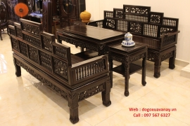 Bộ Trường Kỷ Song Tiện - Ngũ Sơn - Gỗ Gụ Ta . 
