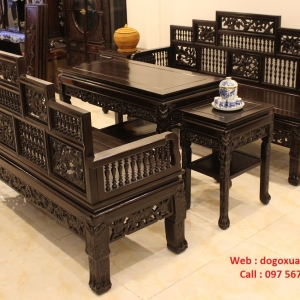 Bộ Trường Kỷ Song Tiện - Ngũ Sơn - Gỗ Gụ Ta . 