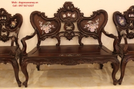Bộ Ghế Luois 9 Món Dáng Cực Độc - Có Khảm Ốc .