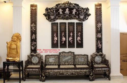 Bộ Trường Kỷ Tàu 9 Món - Gỗ Cẩm Lai - Hàng Đẳng Cấp.