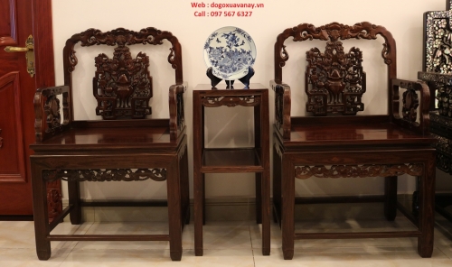 Bộ Vách Tàu Gỗ Trắc 7 Món - Hàng Tuyển .