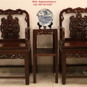 Bộ Vách Tàu Gỗ Trắc 7 Món - Hàng Tuyển .