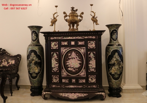 Tủ Thờ Cẩn Ốc Nhị Thập Tứ Hiếu - Loại Đặc Biệt - Hiếm Có & Đắt Tiền.