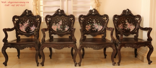 Bộ Louis Cẩn Ốc Rất Đẹp Gỗ Gụ Mật - Sang Trọng và Tinh Tế . 