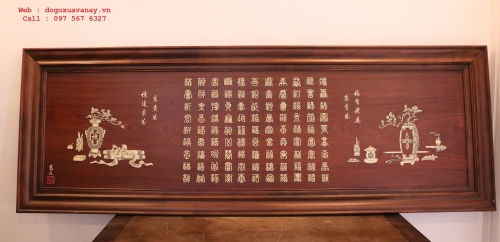 Tấm Tranh Bách Phúc Khảm Ngà Voi . 