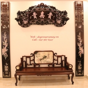 Bộ Bàn Ghế Phương Kỷ Gỗ Gụ Ta 5 Món . 