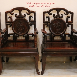 Bộ Bàn Ghế Mỏ Móc 8 Món Gỗ Trắc - Bàn Vuông 