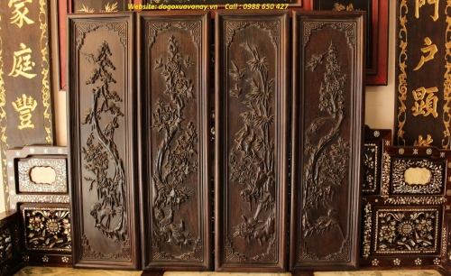 Bộ Tranh tứ quý - Đục Chạm Đẹp