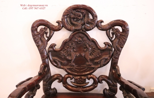 Bộ Khánh Rồng Gỗ Trắc - 6 Món - Loại Đại - Hàng Tuyển . 