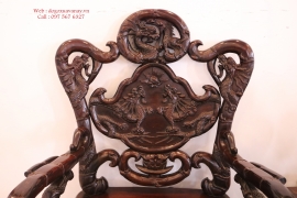 Bộ Khánh Rồng Gỗ Trắc - 6 Món - Loại Đại - Hàng Tuyển .