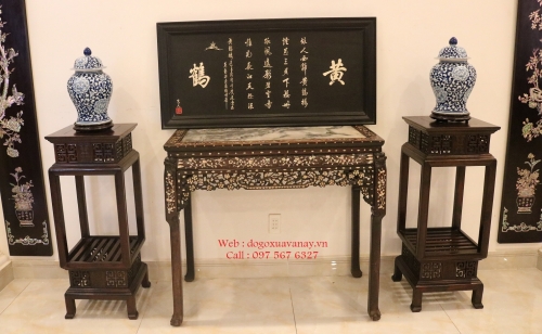 Tranh Gỗ  Khảm Nổi -  Bài Thơ Hoàng Hạc Của Nhà Thơ Lý Bạch