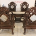 Bộ Bàn Ghế Gỗ Trắc Đục Tam Sư - 6 Món . 
