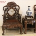 Bộ Bàn Ghế Gỗ Trắc Đục Tam Sư - 6 Món . 