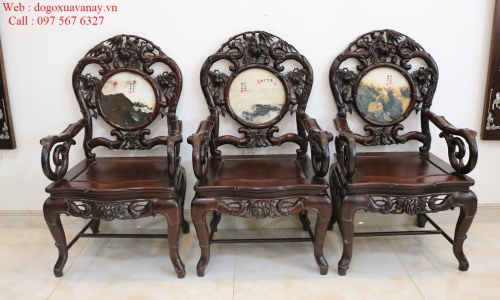Trúc Kép 9 Món Bàn Tròn 1m20 Gỗ Gụ Ta . 