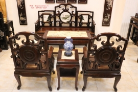 Bộ Bàn Ghế Mỏ Móc 6 Món Gỗ Gụ Ta - Cuối Tháng 7 - 2019