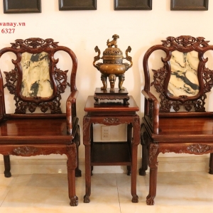 Bộ Bàn Ghế Gỗ Cẩm Lai Vách Tàu 7 Món .