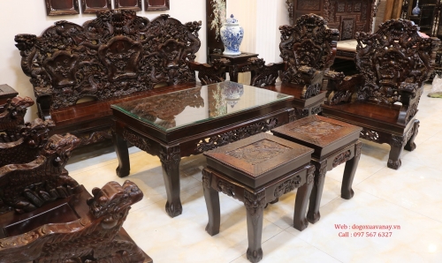 Bộ Rồng Đỉnh Gỗ Trắc 10 món - Hàng Tuyển - THỰC SỰ ĐẲNG CẤP 