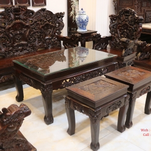 Bộ Rồng Đỉnh Gỗ Trắc 10 món - Hàng Tuyển - THỰC SỰ ĐẲNG CẤP 