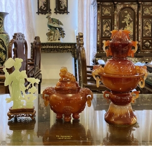 Đỉnh Mã Não Cổ  Xông Trầm Hương