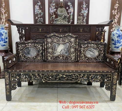 Trường Kỷ Tam Sơn Cẩn Ốc Vân Đá Đồ Tàu Trên 100 Năm