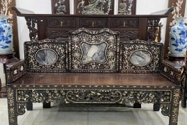 Trường Kỷ Tam Sơn Cẩn Ốc Vân Đá Đồ Tàu Trên 100 Năm