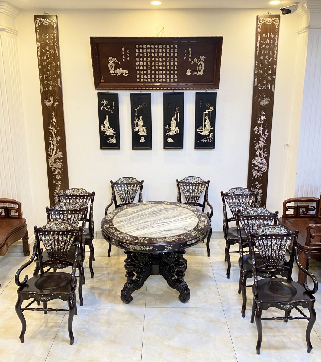bộ bàn ghế ăn trầu