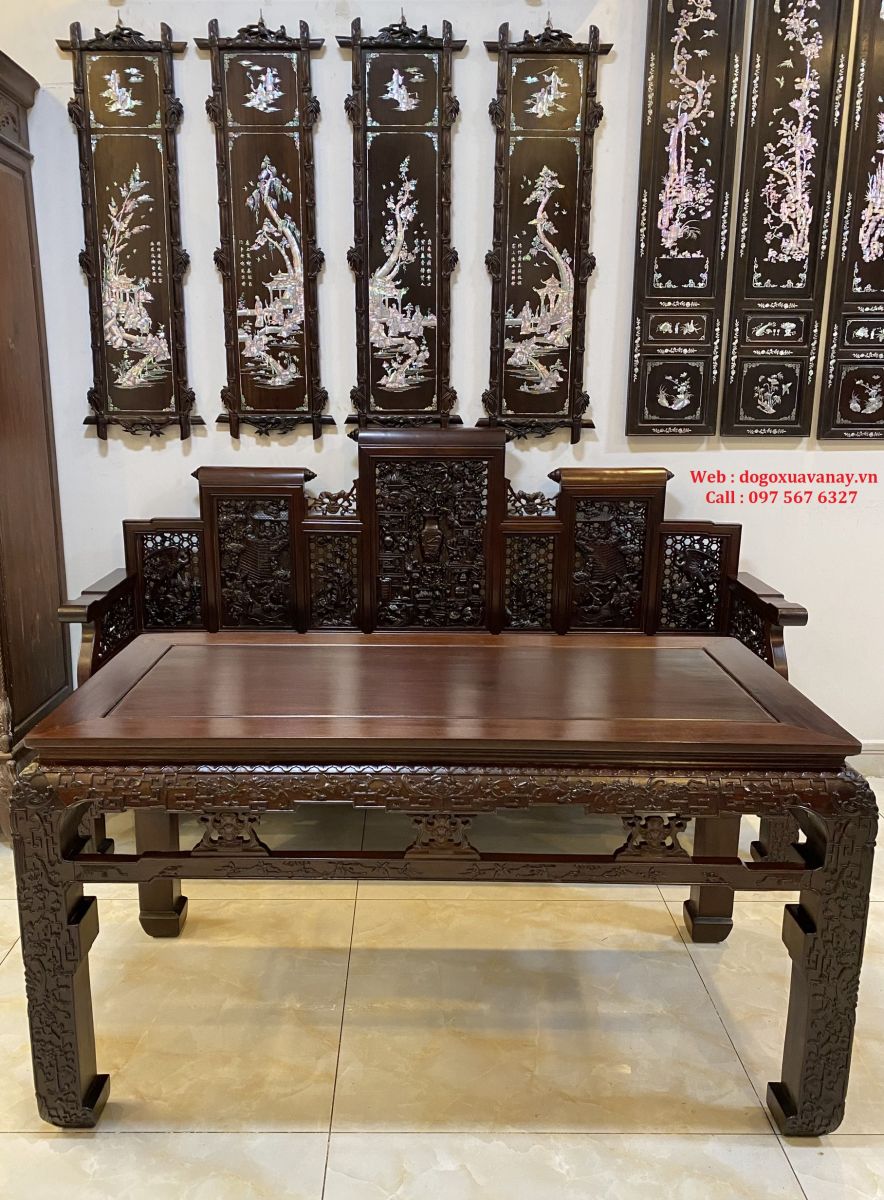 tràng kỷ huế chạm đẹp tựa ngũ sơn