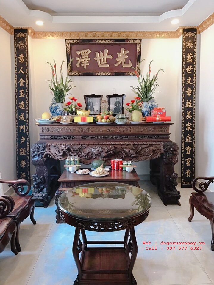 bộ bàn thờ đục chạm đẹp nhất