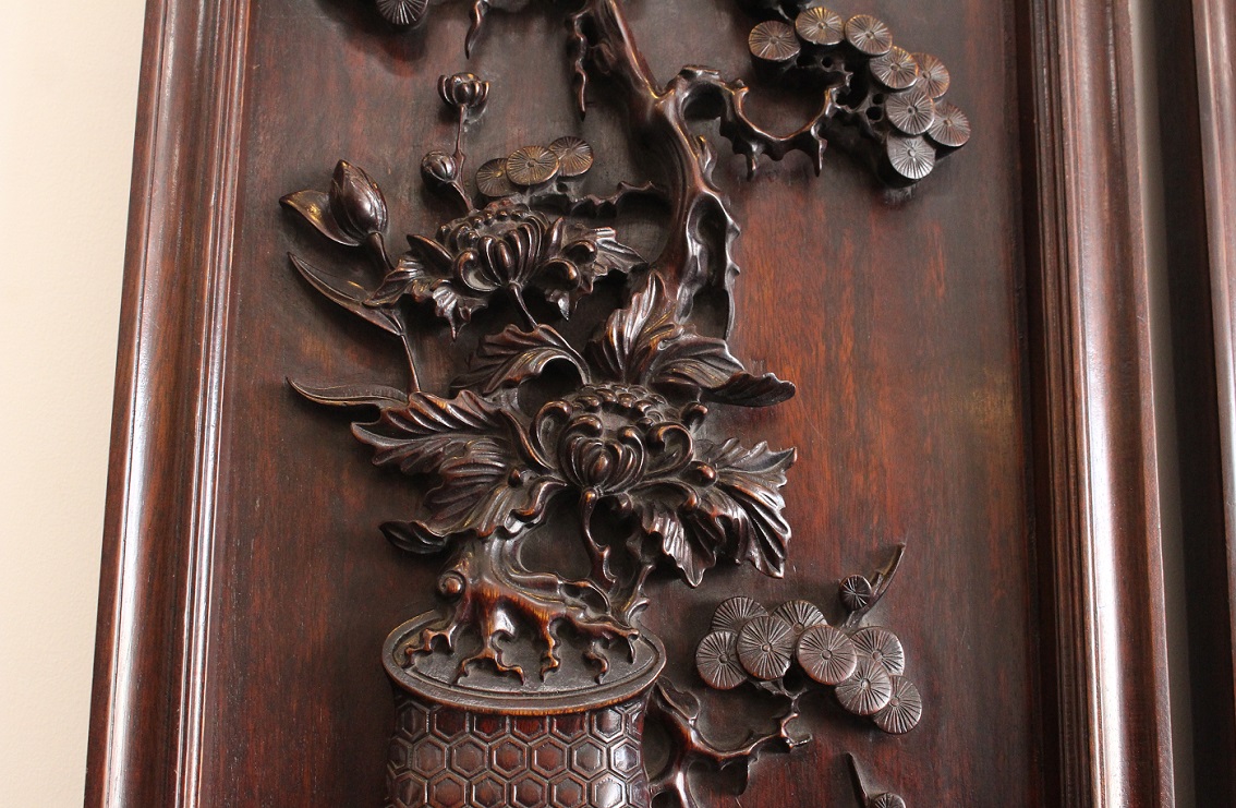 tranh tứ bình gỗ gụ tại hà nội