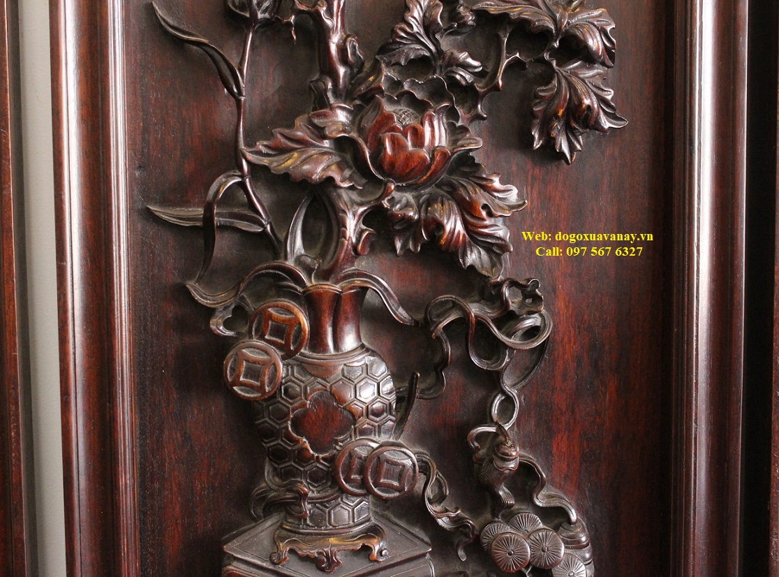 tranh tứ bình gỗ trắc tại hà nội