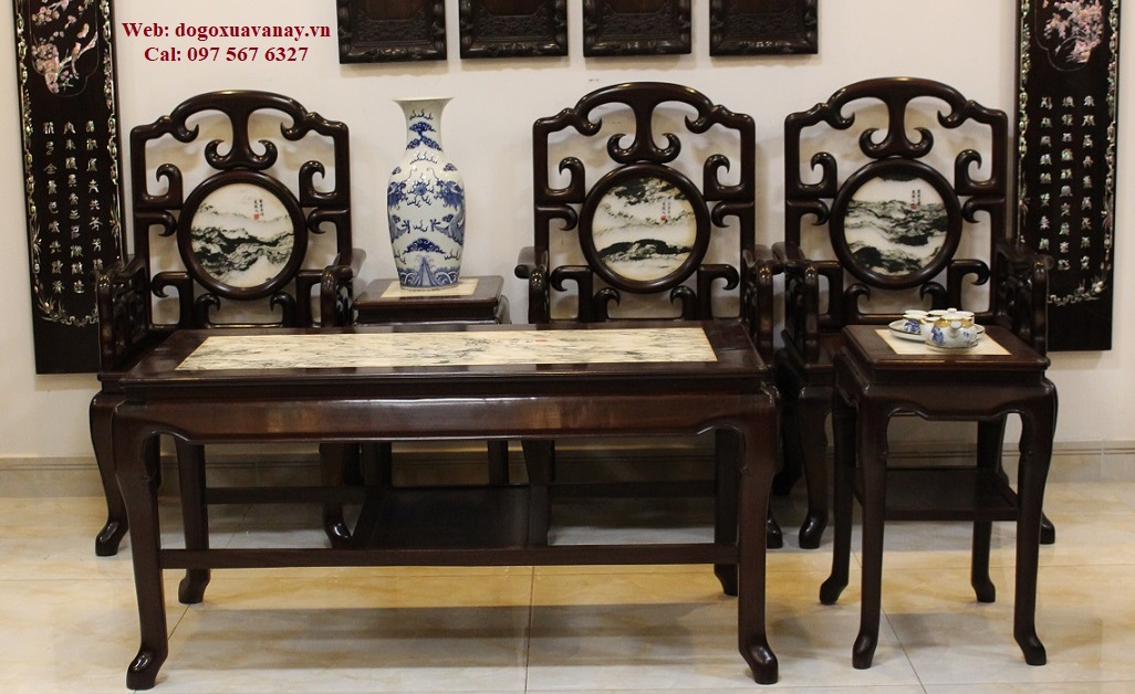 bộ bàn ghế mỏ móc gỗ gụ quảng bình ở tphcm